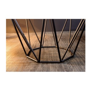 Zoom sur la structure de la table basse NEXORA 50cm avec plateau en marbre gris
