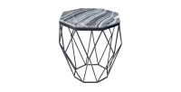 Table basse NEXORA 50cm avec plateau en marbre gris