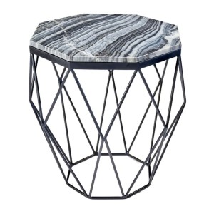Table basse NEXORA 50cm avec plateau en marbre gris