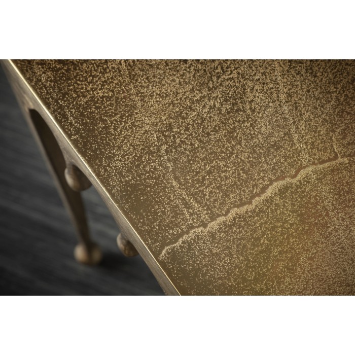Beistelltisch LAGUNA 46 cm in goldenem Aluminium mit Tropfeneffekt im zeitgenössischen Design