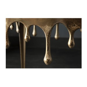 Zoom sur les détails de la table basse LAGUNA 46cm dorée