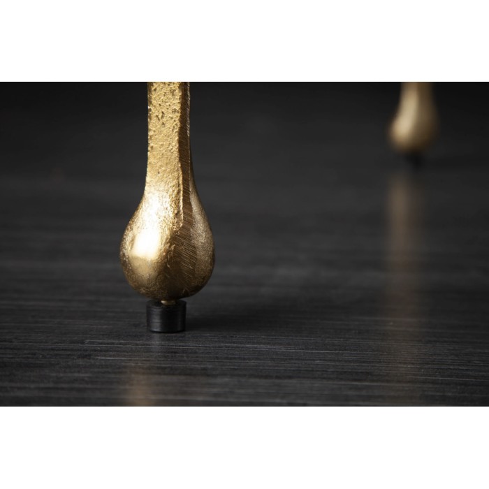 Beistelltisch LAGUNA 46 cm in goldenem Aluminium mit Tropfeneffekt im zeitgenössischen Design