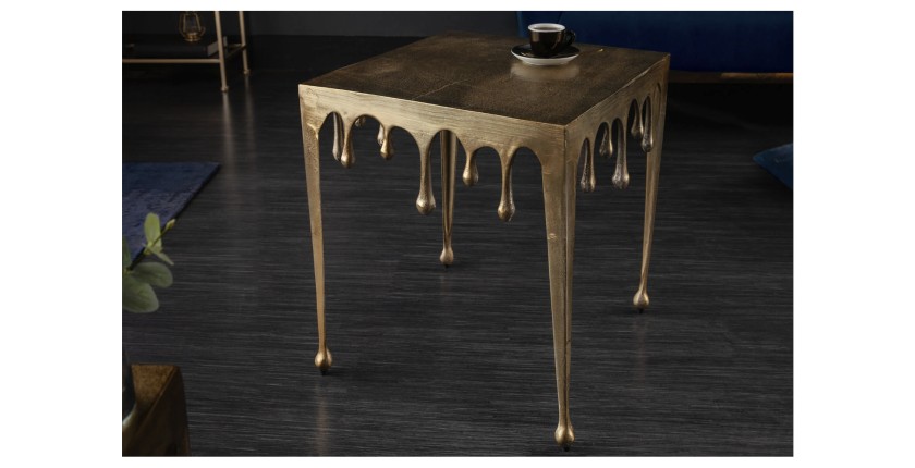 Table basse LAGUNA 46cm dorée vue de face