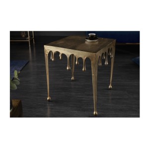 Table basse LAGUNA 46cm dorée vue de face