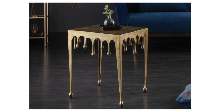 Table basse LAGUNA 46cm dorée mise en situation