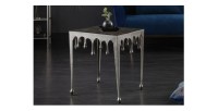 Table basse LAGUNA 46cm argentée mise en situation