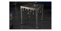 Table basse LAGUNA 46cm argentée vue de face