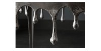Zoom sur les détails de la table basse LAGUNA 46cm argentée