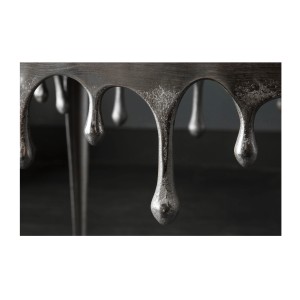 Zoom sur les détails de la table basse LAGUNA 46cm argentée