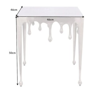 Table basse LAGUNA 46cm argentée dimensions