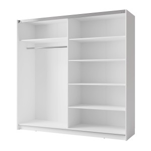 Armoire, garde robe 200 cm 2 portes coulissantes - blanc - Collection ARSALA