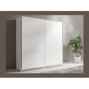 Armoire, garde robe 200 cm 2 portes coulissantes - blanc - Collection ARSALA