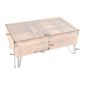 Table basse CURIONA 100cm dimensions