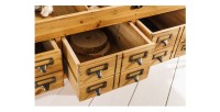 Zoom sur les tiroirs ouverts de la table basse CURIONA 100cm
