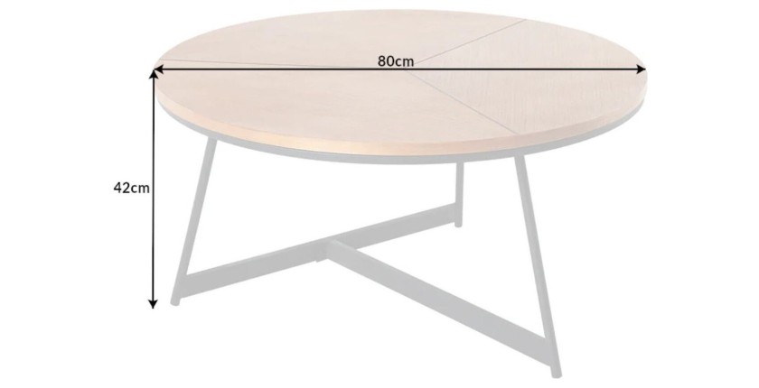 Table basse ZENTOR 80cm dimensions