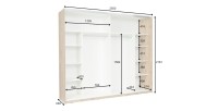 Armoire 250cm WOOD dimensions