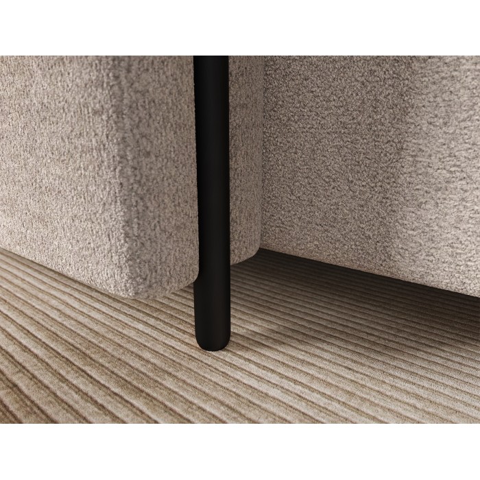 Canapé d’angle convertible ARVESSA beige sable – Angle gauche avec coffre 
