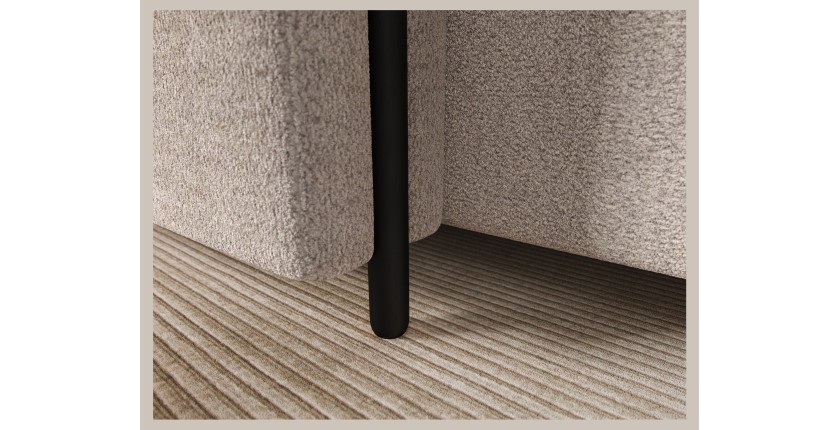 Canapé d’angle convertible ARVESSA beige sable – Angle gauche avec coffre 