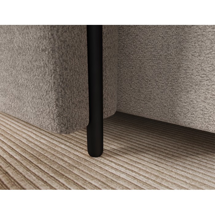 Canapé d’angle convertible ARVESSA brun clair – Angle gauche avec coffre 
