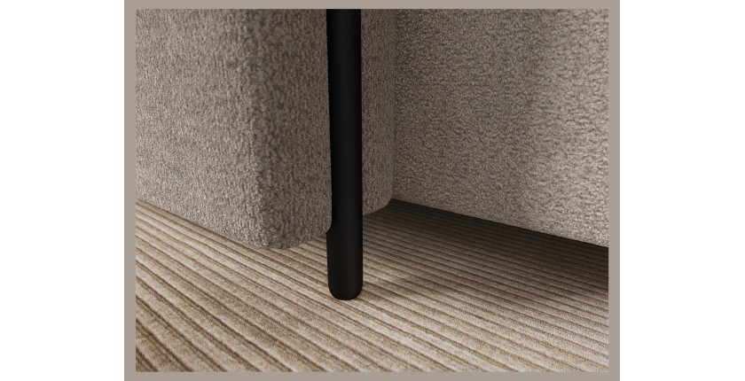 Canapé d’angle convertible ARVESSA brun clair – Angle gauche avec coffre 