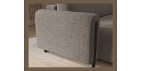 Canapé d’angle convertible ARVESSA brun clair – Angle gauche avec coffre 