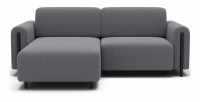 Canapé d’angle convertible ARVESSA gris clair – Angle gauche avec coffre 