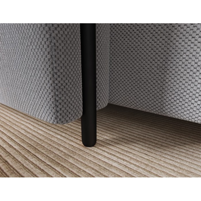 Canapé d’angle convertible ARVESSA gris clair – Angle gauche avec coffre 