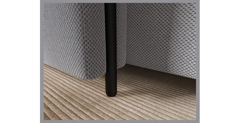 Canapé d’angle convertible ARVESSA gris clair – Angle gauche avec coffre 