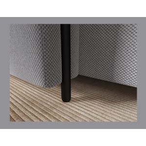 Canapé d’angle convertible ARVESSA gris clair – Angle gauche avec coffre 
