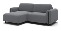 Canapé d’angle convertible ARVESSA gris clair – Angle gauche avec coffre 