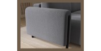 Canapé d’angle convertible ARVESSA gris clair – Angle gauche avec coffre 