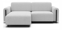 Canapé d’angle convertible ARVESSA blanc – Angle gauche avec coffre 