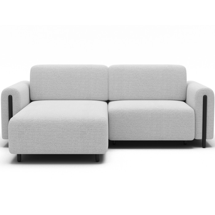 Canapé d’angle convertible ARVESSA blanc – Angle gauche avec coffre 