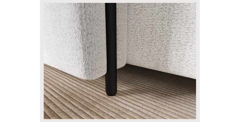 Canapé d’angle convertible ARVESSA blanc – Angle gauche avec coffre 