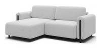 Canapé d’angle convertible ARVESSA blanc – Angle gauche avec coffre 