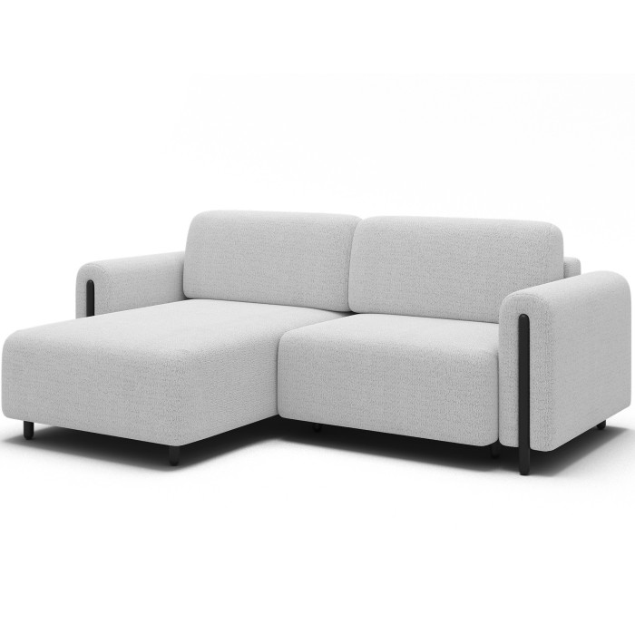 Canapé d’angle convertible ARVESSA blanc – Angle gauche avec coffre 