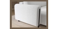 Canapé d’angle convertible ARVESSA blanc – Angle gauche avec coffre 