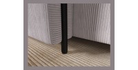 Canapé d’angle convertible ARVESSA gris clair velours côtelé – Angle gauche avec coffre 