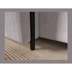 Canapé d’angle convertible ARVESSA gris clair velours côtelé – Angle gauche avec coffre 