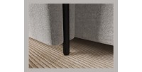 Canapé d’angle convertible ARVESSA gris clair bouclette – Angle gauche avec coffre 