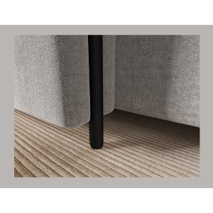 Canapé d’angle convertible ARVESSA gris clair bouclette – Angle gauche avec coffre 