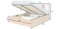 Canapé d’angle convertible ARVESSA gris clair bouclette – Angle gauche avec coffre 