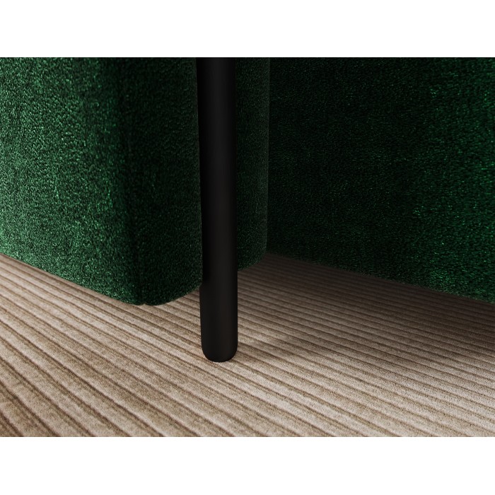 Canapé d’angle convertible ARVESSA vert émeraude bouclette – Angle gauche avec coffre 