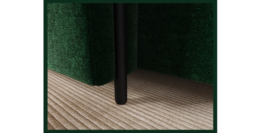 Canapé d’angle convertible ARVESSA vert émeraude bouclette – Angle gauche avec coffre 