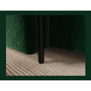 Canapé d’angle convertible ARVESSA vert émeraude bouclette – Angle gauche avec coffre 