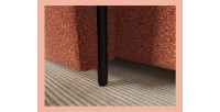 Canapé d’angle convertible ARVESSA terracotta bouclette – Angle gauche avec coffre 