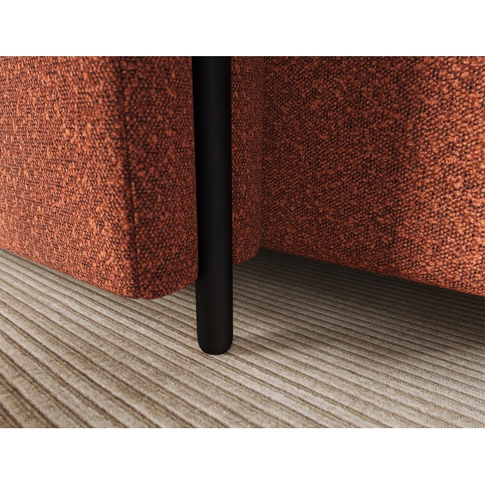 Canapé d’angle convertible ARVESSA terracotta bouclette – Angle gauche avec coffre 