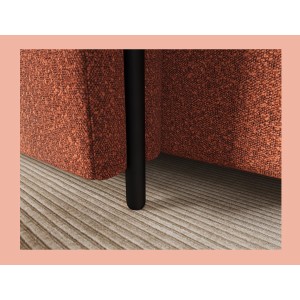 Canapé d’angle convertible ARVESSA terracotta bouclette – Angle gauche avec coffre 