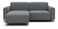 Canapé d’angle convertible ARVESSA gris foncé tissu nid d’abeille – Angle gauche 