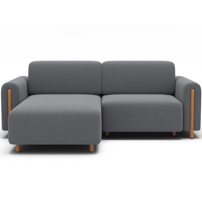 Canapé d’angle convertible ARVESSA gris foncé tissu nid d’abeille – Angle gauche 